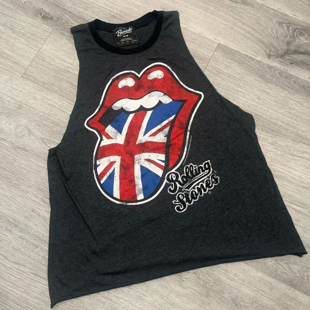 Bravado Rolling Stones Union Jack Tank Top - Dark Gray